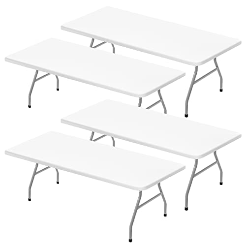 Teruntrue 4 Packs White Fitted Tablecloth for 6 Foot Rectangle Tables Spandex Fitted Table Cover 30x72 Waterproof Reusable Elastic Edge Card Folding Table Cover for Wedding Banquet Party Picnic 0 belly baby and beyond
