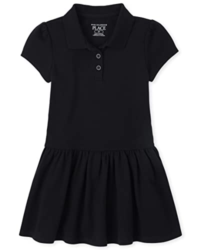 The Childrens Place Baby Girls and Toddler Short Sleeve Pique Polo Dress 0 belly baby and beyond