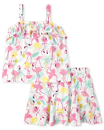 The Childrens Place baby girls Baby and Toddler Girls Sleeveless Ruffle Tank Top and Skort Set 2 pack 0 belly baby and beyond