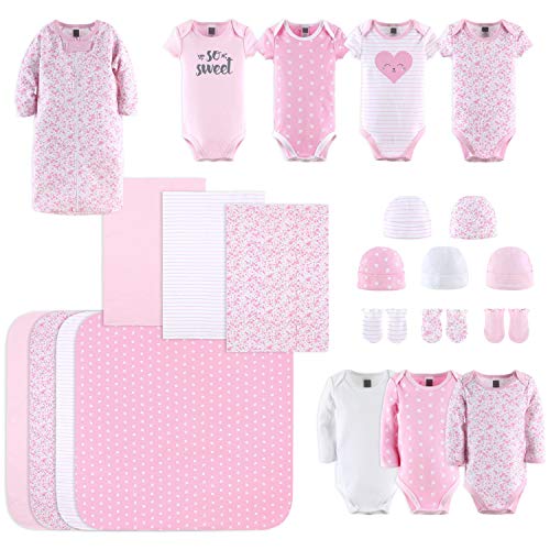 The Peanutshell Newborn Layette Gift Set for Baby Girls 23 Piece Newborn Girl Clothes Accessories Set Fits Newborn to 3 Months Floral 0 belly baby and beyond