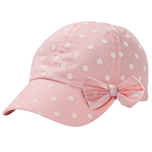Toddler Sun Hat Girls Summer Hat Cap UV Protection DotBowknot Beach Hat Baseball Caps UPF 50 0 belly baby and beyond