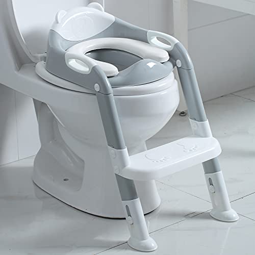 Toddlers Potty Training Toilet Seat Boys Girls Kids Potty Training Seat Step Stool LadderFedicelly Potty Chair GrayWhite 0 belly baby and beyond