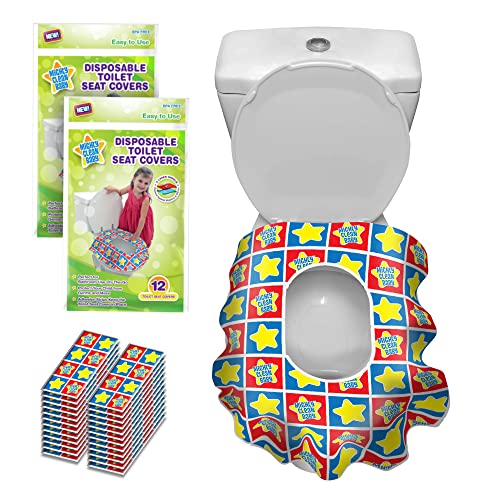 Toilet Seat Covers Disposable 24 Large Waterproof Potty Covers for Toddlers Kids and Adults by Mighty Clean Baby 2 Packs of 12 Covers 0 belly baby and beyond