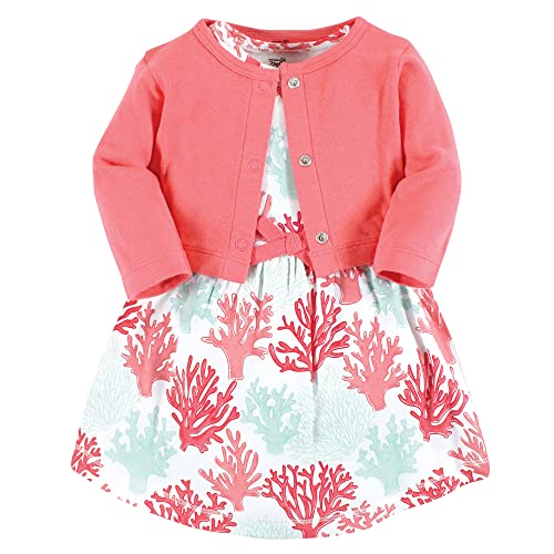 Touched by Nature Baby Girls Organic Cotton Dress and Cardigan 0 belly baby and beyond