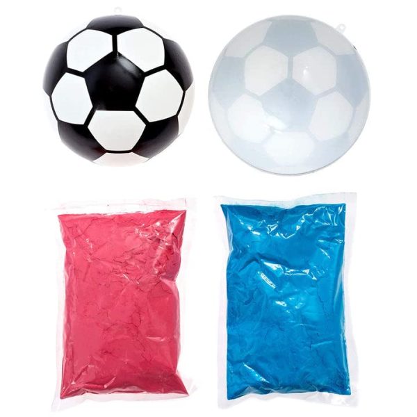 Ultimate Party Supplies Gender Reveal Soccer Ball Blue and Pink Powder Kit Gender Reveal Party Supplies 0 3 belly baby and beyond