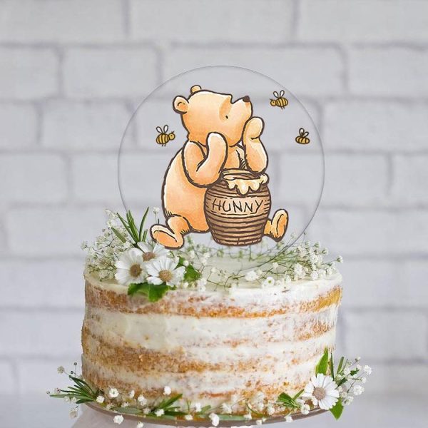 Winnie Cake Topper Welcome Baby Acrylic 5inch Cake Toppers Cupcake Toppers Classic The Pooh Baby Shower Decorations Winnie Birthday Party Supplies 0 belly baby and beyond