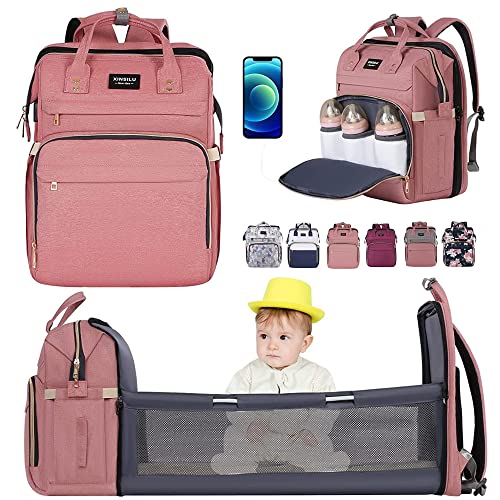 Xinsilu Diaper Bag Backpack Large Baby Diaper Bags for Boys Girls with Changing StationChanging Bags Baby Registry Search Waterproof Stylish Newborn Baby Essential Gifts Pink 0 belly baby and beyond