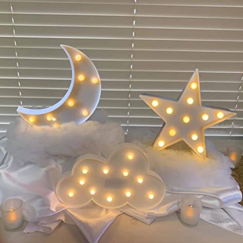 ZUOVAOV Stars Moon and Clouds Logo Night Light Cute Baby Room Decoration Night Light Party Party Shiny Decorative Ornament White Star Moon Cloud 0 belly baby and beyond