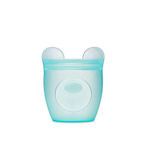 Zip Top Reusable 100 Silicone Baby Kid Snack Containers The only containers that stand up stay open and zip shut No Lids Made in the USA Teal Bear 0 belly baby and beyond