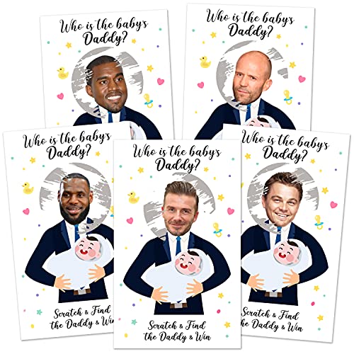 Zuoziosx 40 Cute Baby Shower Games Scratch Off Lottery Ticket Raffle Cards Decorations who is the babys daddy 40 Cards 0 belly baby and beyond
