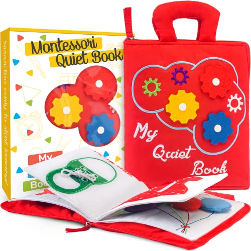 deMoca Busy Book for Toddlers 1 3 Toddler Travel Quiet Book Montessori Toys for 1 Year Old Kids Plane and Car Activities for Preschool Learning Felt Educational Sensory Toy for Boys Girls Red 0 belly baby and beyond