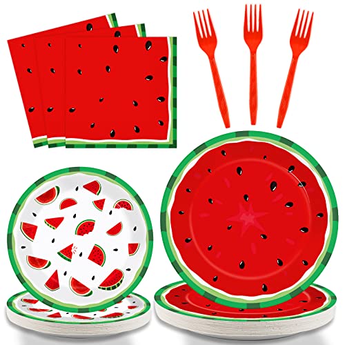gisgfim 96 Pcs Watermelon Party Supplies Paper Plates Napkins Watermelon Tableware Set Watermelon Party Decorations Favors for Childrens Melon Birthday Baby Shower Serves 24 0 belly baby and beyond
