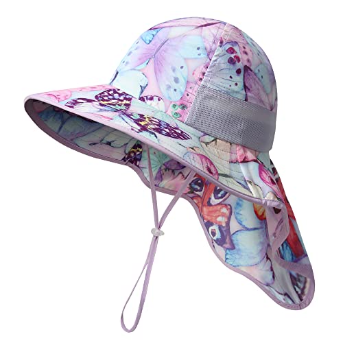 icolor Kids Sun Hat Toddlers UPF50Bucket Summer Beach Play Sun Protection Hats with Neck Flap for Ages 310 0 belly baby and beyond