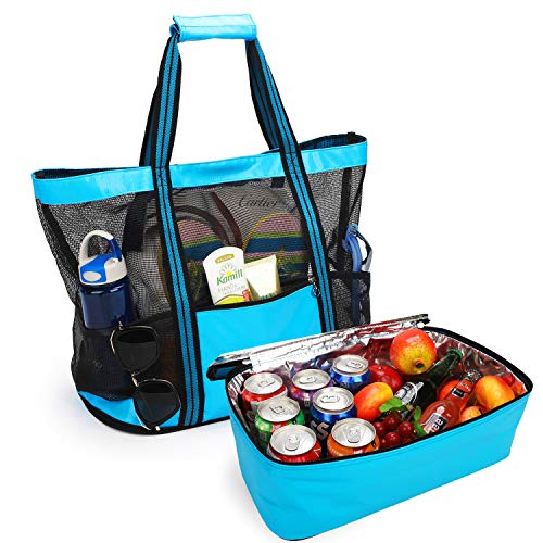 yodo Beach Tote Bag with Insulated Cooler for Picnic Grocery Pool Party 0 belly baby and beyond