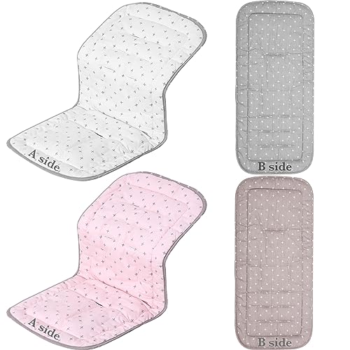 2 Pcs Stroller Seat Liner Baby Stroller Accessories Baby Seat Liner for Strolle Reversible Baby Carriage Cushion Universal Stroller Cotton Newborn Car Seat Breathable Stroller Mat for Pushchair 0 belly baby and beyond
