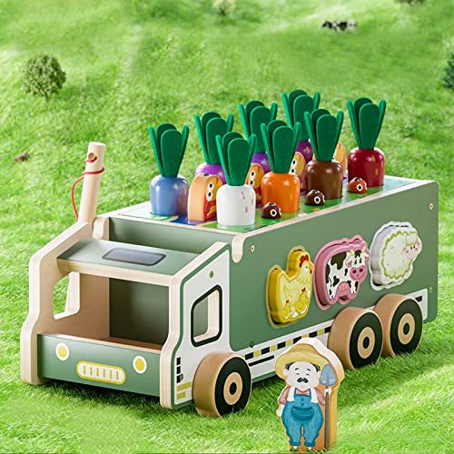 27PCS Wooden Carrot Montessori ToysFarm Animal Toys for Toddlers 1 3Color Sorting Toys Wood Preschool Learning Fine Motor Skills GameWooden Garden Toy 0 belly baby and beyond