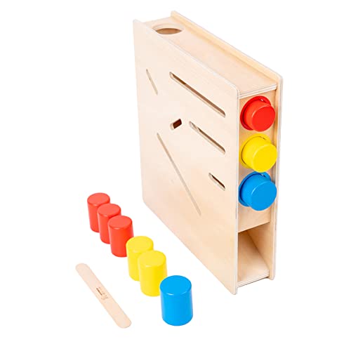 Adena Montessori Toys Count Slide Cylinder Chute Baby Push Toys RedBlue and Yellow Cylinder Gift for 12 18 Months Toddlers 0 belly baby and beyond