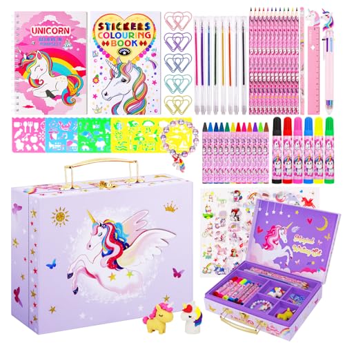 Art Supplies for Kids66PCS Drawing Kits with Unicorn Storage Case for Girls Age 4 12Coloring Art CaseCrayonColored PencilsColoring Book Sketch Book Drawing StuffGift Toys for Girls 4 Up 0 belly baby and beyond