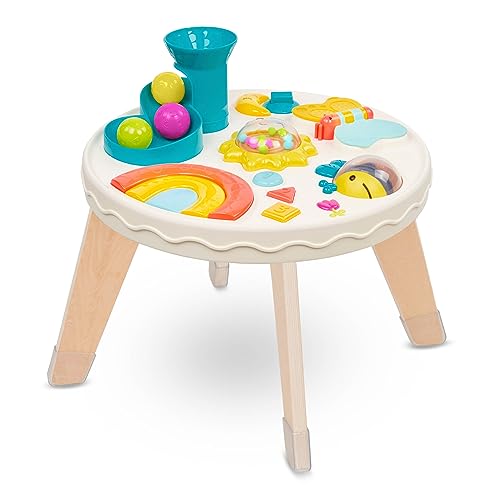 B toys B play Colorful Sensory Station Developmental Musical Learning Toy for Babies 7 activites Lights and Sounds Play Table 6 Months 0 belly baby and beyond