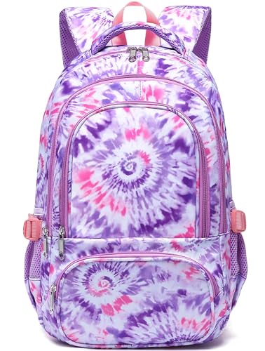 BLUEFAIRY Kids Backpack for Girls Elementary Primary Middle School Bag for Aged 8 10 for Teens Childs Bookbag Back to School Bag Mochilas Escolares para Ninas de 7 8 9 10 Tie dye Purple 0 belly baby and beyond