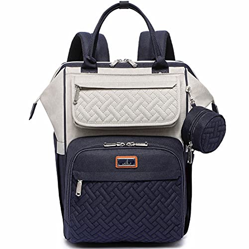 BabbleRoo Diaper Bag Backpack Multifunction Large Bags with Changing Pad Stroller Straps Pacifier Case Unisex Stylish Travel Back Pack Nappy for Moms Dads Stone Gray Blue 0 belly baby and beyond