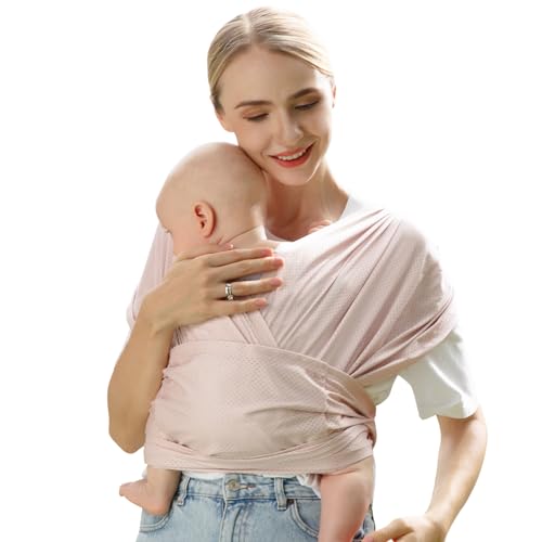 Baby Carrier WrapEasy to Wear Baby Sling Wrap Newborn to Toddler Carrier 7 50 lbs Cooling Fabric Baby Carrier Lightweight Adjustable Baby Wrap 0 belly baby and beyond