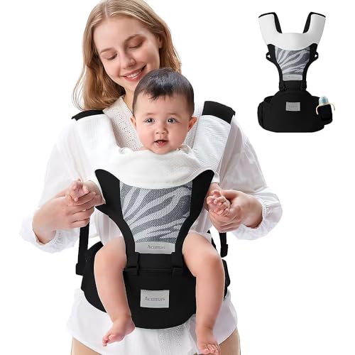Baby Carrier with Hip Seat 6 in 1 Carrying Mode Baby Carrier Newborn to Toddler All Seasons and All Position Baby Hip Carrier Adjustable Breastfeeding Baby Carrier Black 0 belly baby and beyond