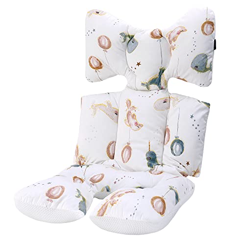 Baby Seat Pad Liner for StrollerSoft and Breathable3D Air Mesh Cotton Universal Baby Stroller Cushion whale 0 belly baby and beyond