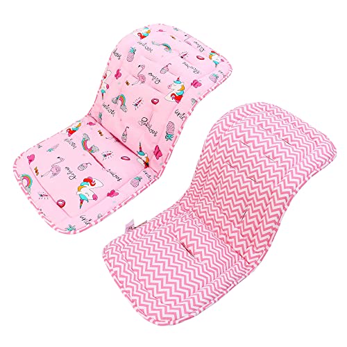 Baby Stroller Cushion Infant Car Seat Insert Universal Breathable and Soft Newborn Stroller Mat 100 Cotton cover toddler Seat Pad Liner for Stroller 34x78cm1 PackRainbow Unicorn 0 belly baby and beyond