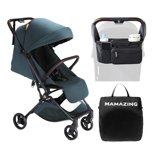 Baby Stroller with Organizer Cushion Moms Choice Gold Award Winner Ultra Compact Airplane Friendly Travel Stroller One Handed Folding Stroller for Toddler Only 115 lbs Blue 0 belly baby and beyond