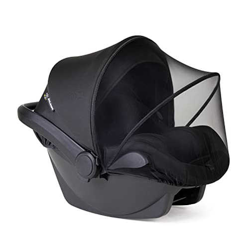 Beberoad Love 2 in 1 Mosquito Net Sunshade for Car Seat Universal Car Seat Mosquito Net Cover with 2 Way Zipper UV Protection Car Seat Tent Cover Black 0 belly baby and beyond