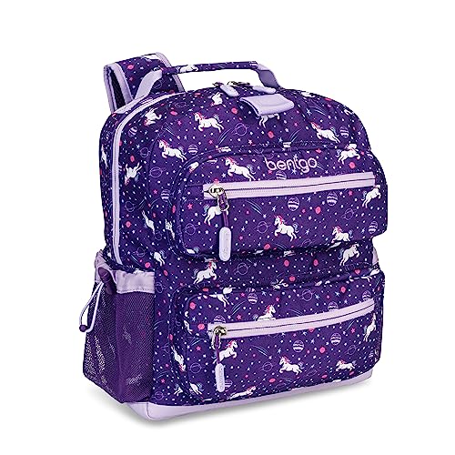 Bentgo Kids Backpack Lightweight 14 Backpack in Fun Prints for School Travel Daycare Ideal for Ages 4 Roomy Interior Durable Water Resistant Fabric Loop for Lunch Bag Unicorn 0 belly baby and beyond