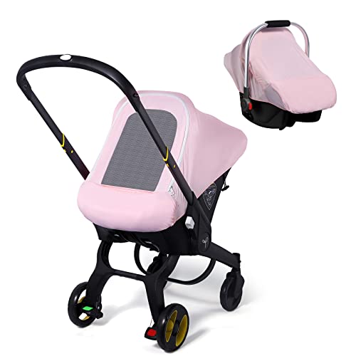 Car Seat Covers for Babies Original Baby Car Seat Cover for Girls Boys Stretchy Infant Carseat Canopy with Adjustable Breathable Mesh Window Pocket Kick Proof Stroller Cover for Summer Spring 0 belly baby and beyond