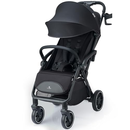 Compact Travel Stroller Self Folding Lightweight Stroller with Oversized Canopy Adjustable Backrest Newborn Stroller for Toddler 0 36 0 belly baby and beyond