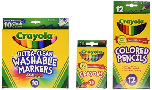 Crayola Back To School Supplies Grades 3 5 Ages 7 8 9 10 Contains 24 Crayons 10 Washable Broad Line Markers and 12 Colored Pencils Amazon Exclusive 0 belly baby and beyond