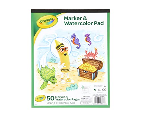 Crayola Marker Watercolor Pad 50 Blank Coloring Pages Painting Paper Art Supplies for Kids Gifts 0 belly baby and beyond