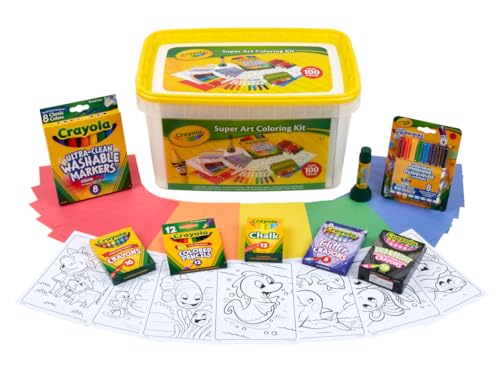 Crayola Super Art Coloring Kit 100 Pcs Arts Crafts Set for Kids Coloring Supplies for Classrooms Gifts Styles Vary Amazon Exclusive 0 belly baby and beyond