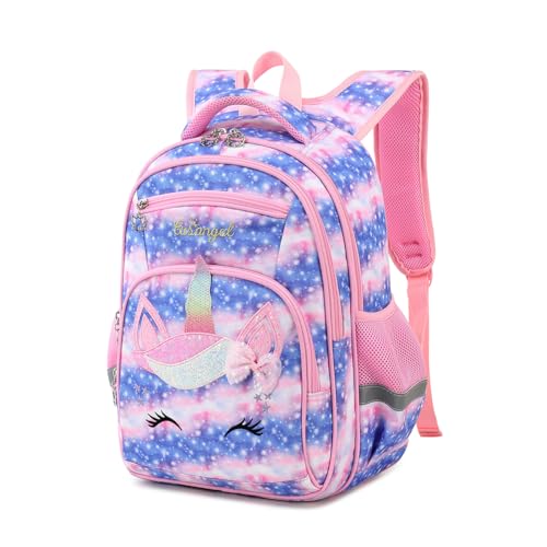 Cusangel Backpack for Girls Boys School Bookbags Kindergarten Elementary Lightweight Waterproof Multifunctional Large Capacity for Backpack 16 inch Sky Unicorn Fun Prints 0 belly baby and beyond