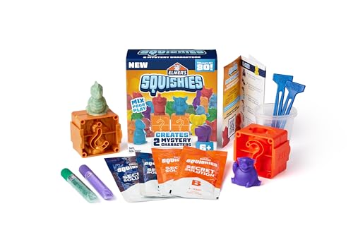 Elmers Squishies Kids Activity Kit DIY Squishy Toy Kit Creates 2 Mystery Characters 12 Piece Kit 0 belly baby and beyond