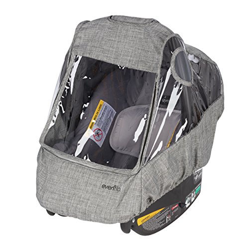 Evenflo Infant Car Seat Weather Shield Rain Cover Ventilated Panels Gray Melange 0 belly baby and beyond