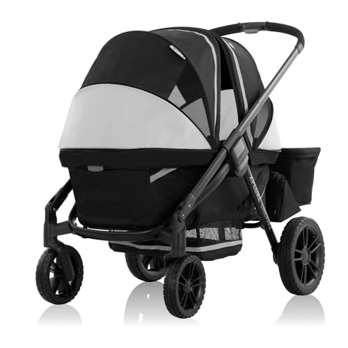 Evenflo Pivot Xplore Dreamz All Terrain Stroller Wagon with Bassinet Insert Jetsetter Black 0 belly baby and beyond