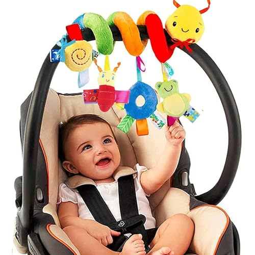 FPVERA Spiral Car Seat Stroller Activity Toy Baby Sensory Toys Soft Hanging Toys for Babies 0 12 Months Boys Girls Carseat Crib Stroller with Ringing Bell Music 0 belly baby and beyond