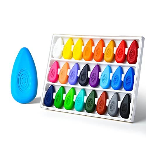 Four Candies Crayons 24 Count Non Toxic Washable Toddler Crayons Water Drop Shape Jumbo Crayons with Easy Grip Perfect for Toddlers Hands Crayons for Kids School Art Supplies 0 belly baby and beyond