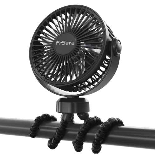 FrSara Portable Baby Stroller Fan Stroller Fan Clip On for Baby Safe and Quiet 4000mAh Baby Fan for Stroller and Car Seat 3 Speed Adjustable Suitable for DeskstravelBicyclesCamping Black 0 belly baby and beyond