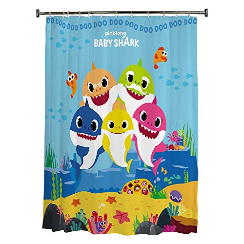 Franco Kids Bathroom Decorative Fabric Shower Curtain 72 in x 72 in Baby Shark 0 belly baby and beyond