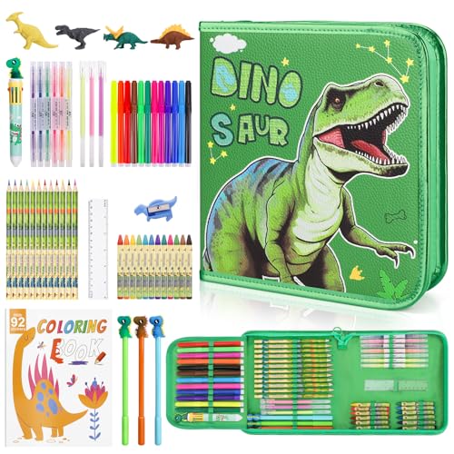 Fruit Scented Markers Set 57Pcs with Glitter Dinosaur Pencil Case Stationery Art Supplies for Kids Ages 4 6 8 Art Coloring Kits BoxGifts Toy for Boys Age 57Gel PenPencilCrayon Drawing Stuff 0 belly baby and beyond