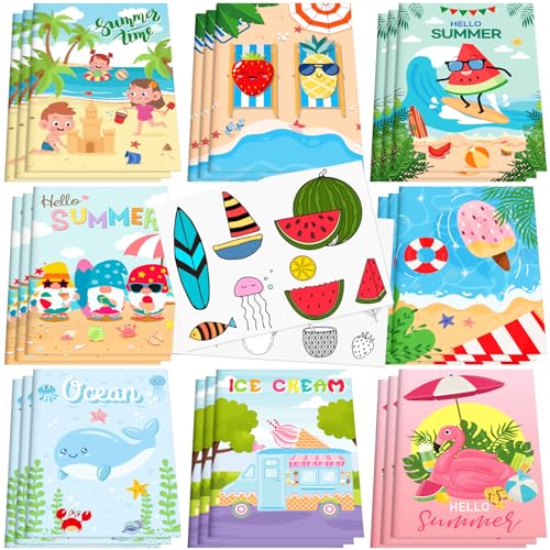 Fulmoon 48 Pcs Mini Summer Coloring Books for Kids Cute Beach Flamingo Themed Coloring Book Bulk Birthday Party Favors Goodie Bags Stuffers for Kids School Classroom Activity Supplies 0 belly baby and beyond