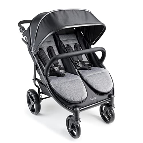 Gaggle by Foundations Roadster Double Stroller with UV Blocking Canopy 5 Point Harness for Added Safety Easy Loading and Maneuverability Black 0 belly baby and beyond