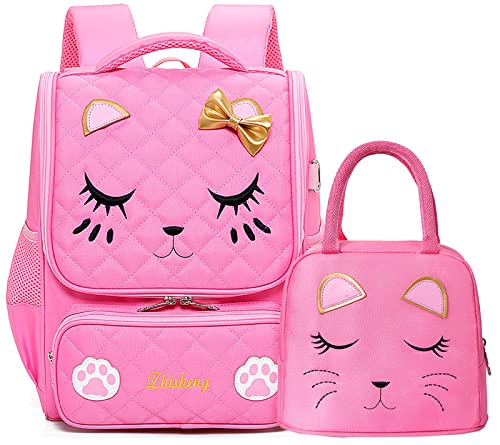 Girls Bow knot Backpack Set Elementary School Bag with Lunch Bag Cute Daypack Gift for Princess Girls Preschool Pink 0 belly baby and beyond