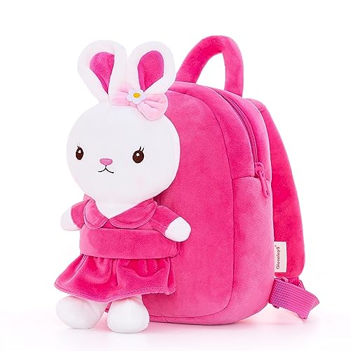 Gloveleya Kids Backpack Girl Backpack Toddler Girl Backpacks with Stuffed Bunny Toy Rose Red 9 0 belly baby and beyond